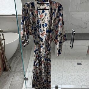 re:named Floral Kimono with Blue and Pink Accents
